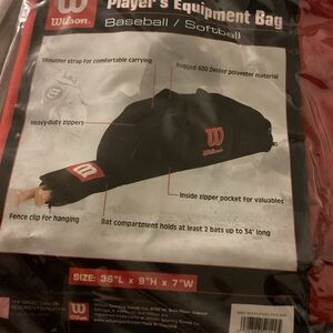 WILSON Baseball‎ Softball Large Red/White 36”L x 9”H x 7”W NEW